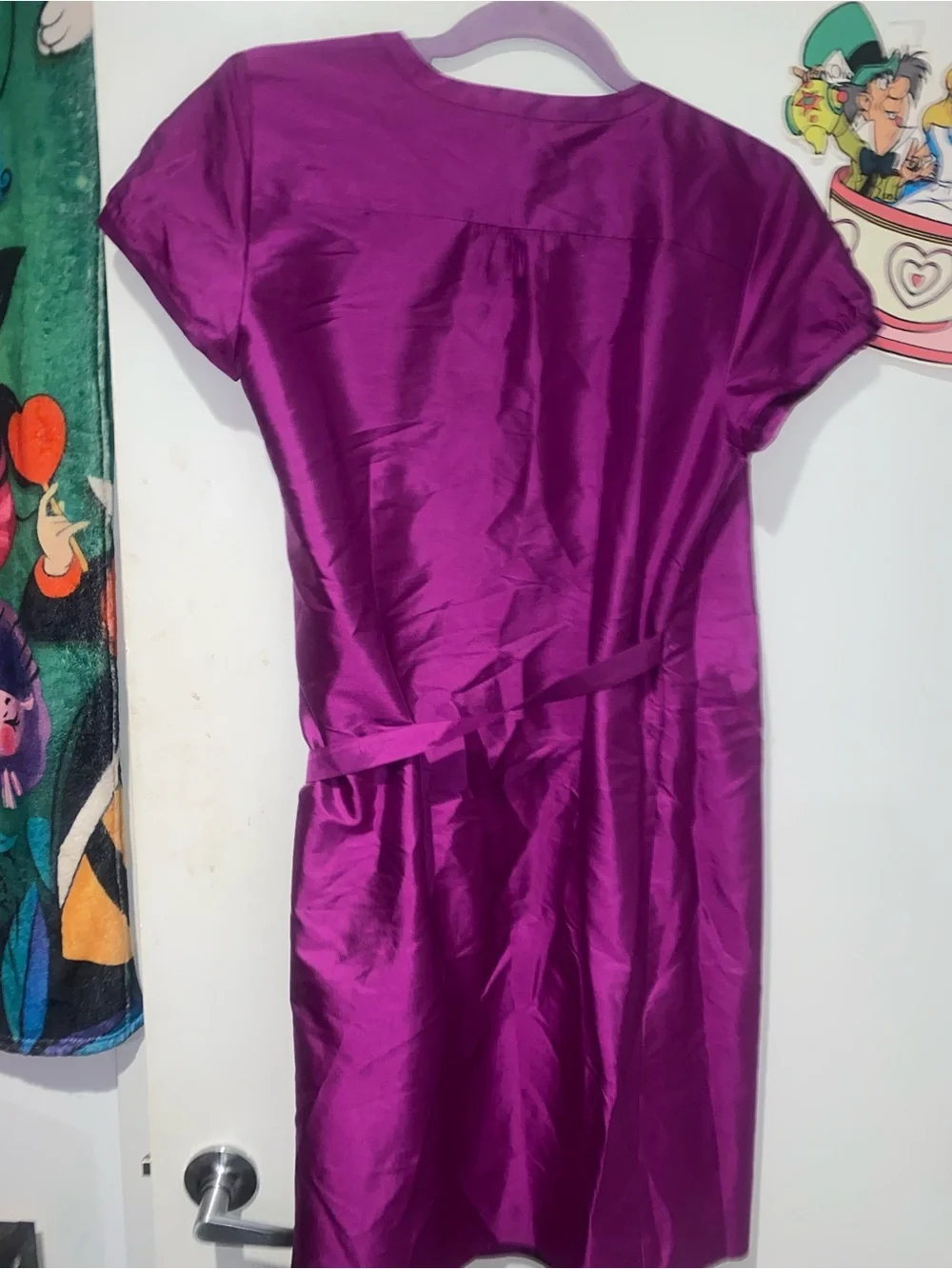 J.Crew 100% Silk Magenta Wrap Dress Petite 6P Cocktail Wedding Guest